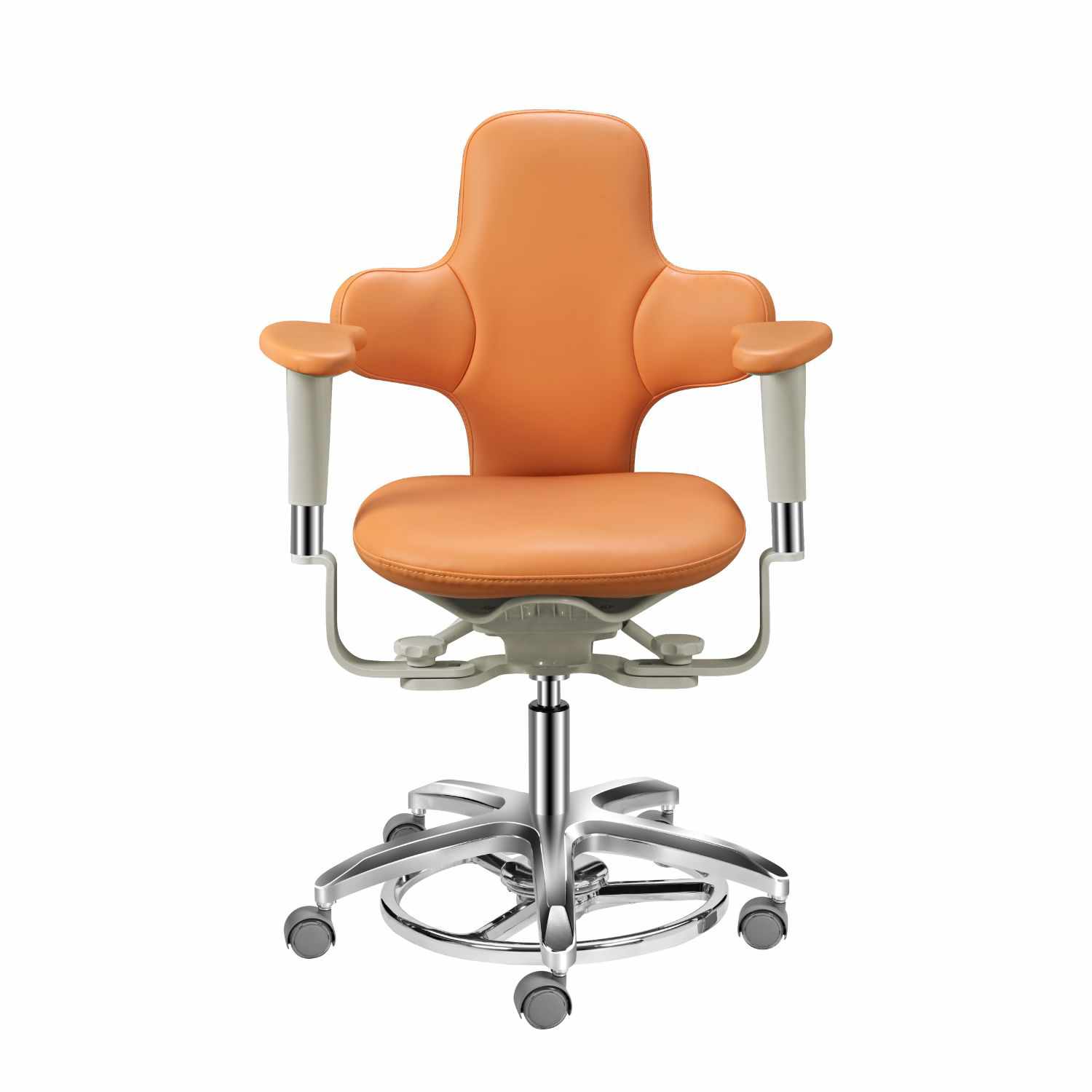 Dentist Stool with Foot Ring and Armrest, Dental Operator Chair
