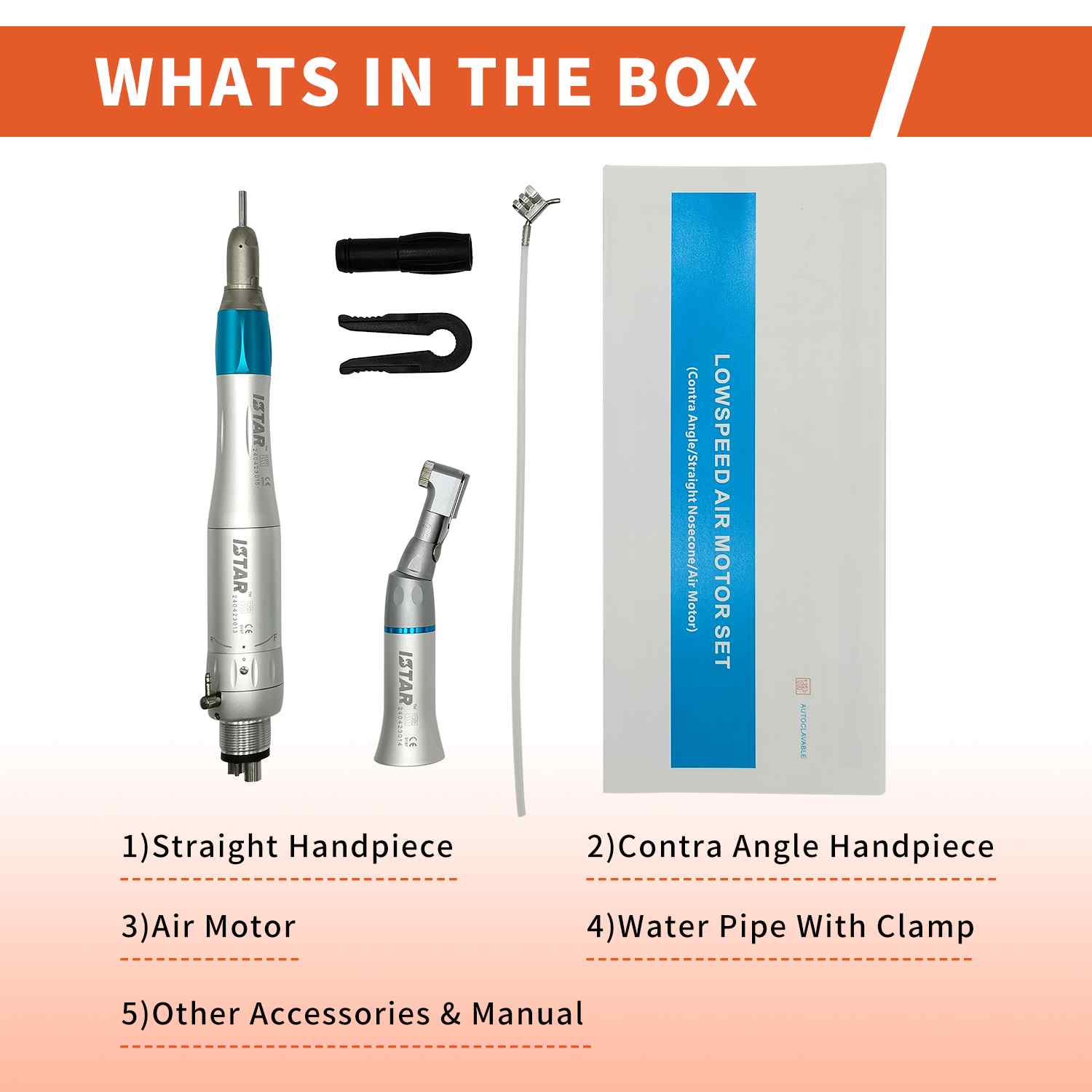 External Water Spray Low Speed Handpiece Set