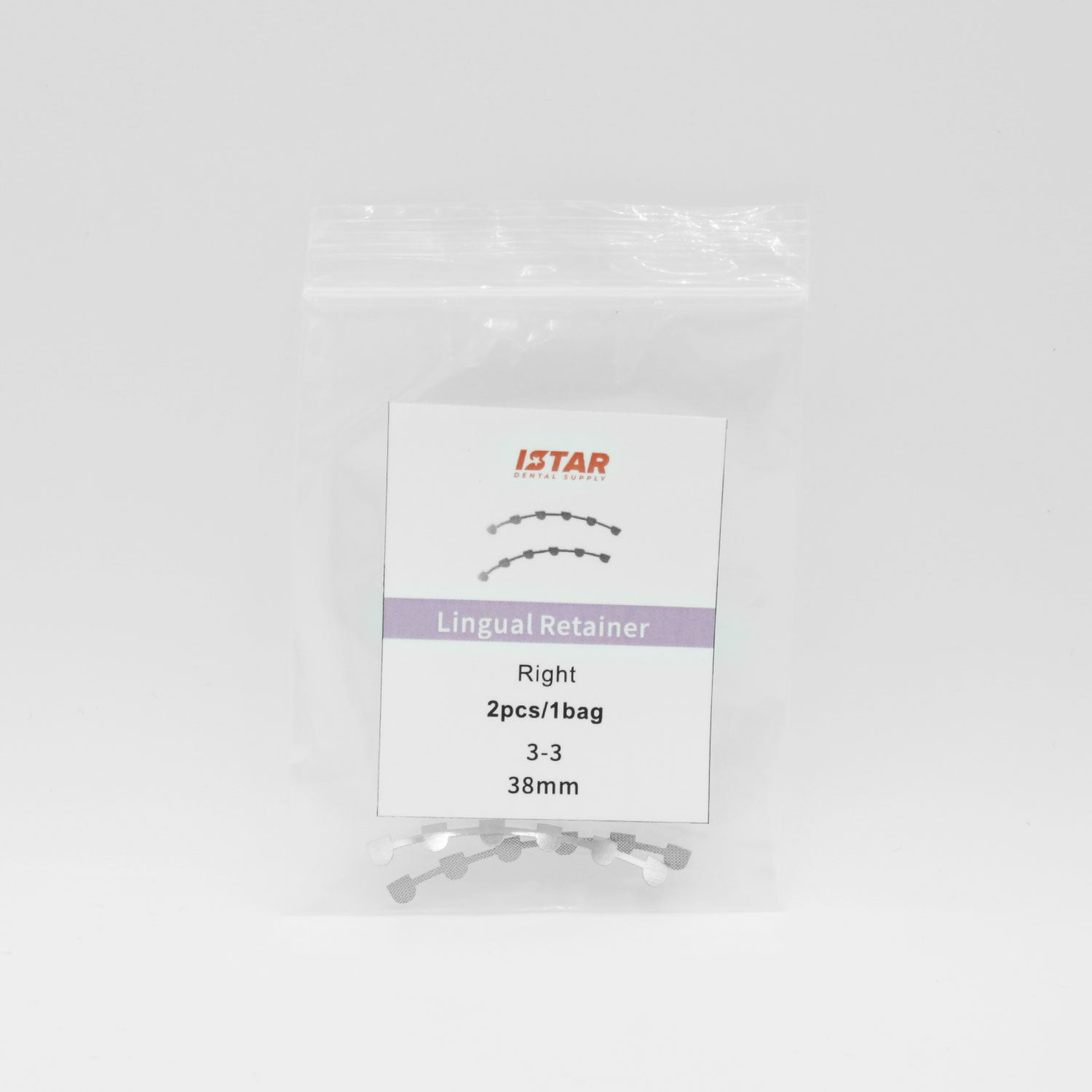 ISTAR Dental Orthodontic Lingual Retainer, 3-3 38mm, 2 Pcs/Pack