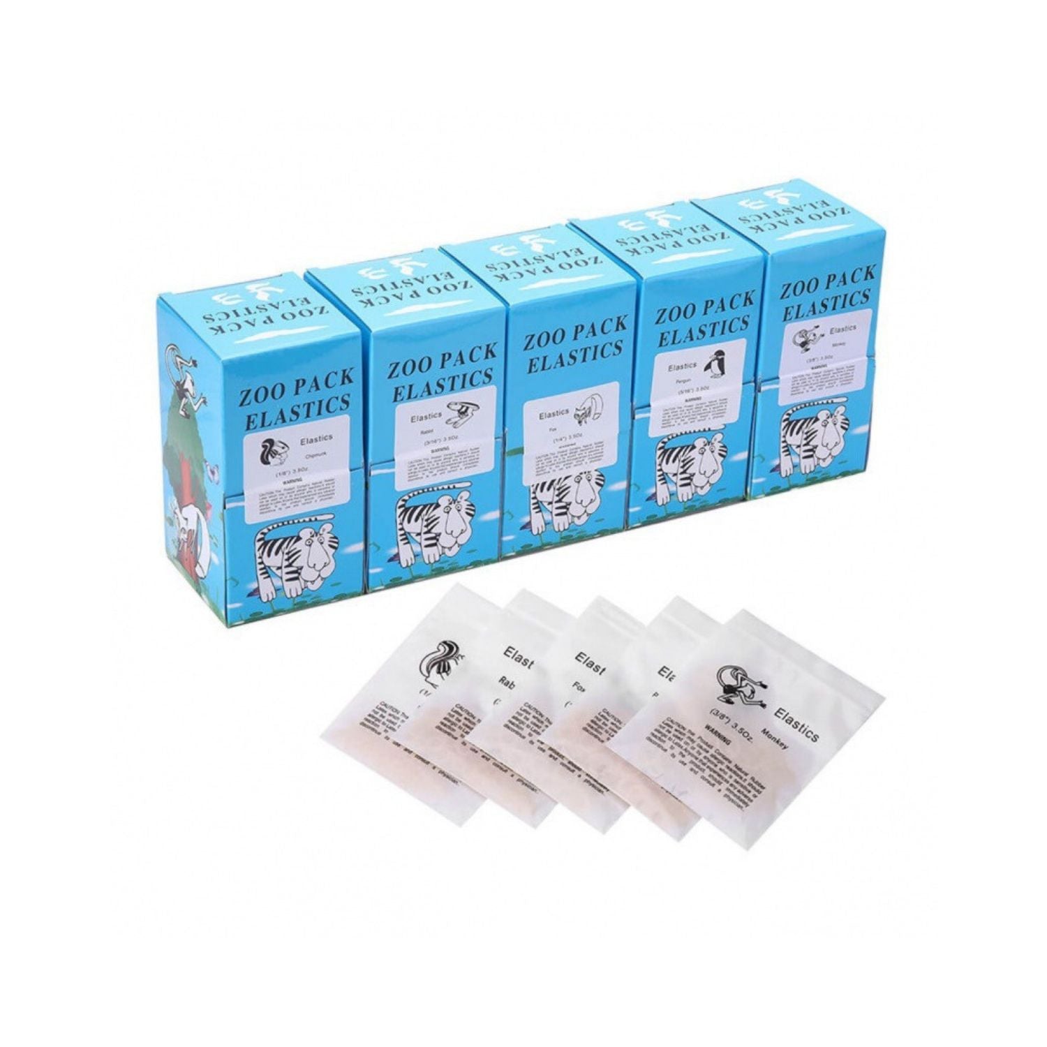 Bandes élastiques orthodontiques 1/8, bretelles élastiques Chipmunk, douces/moyennes/lourdes, 100 pièces/sac, 50 sacs/boîte