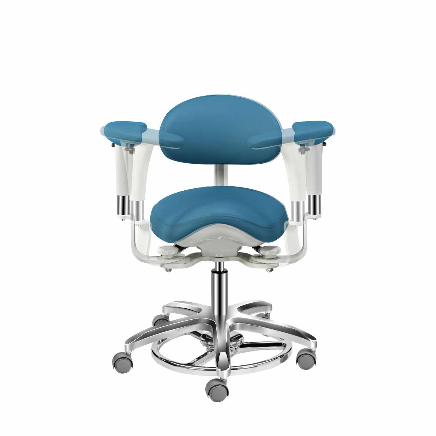 Ergonomic Dentist Stool Armrest, Saddle Stool Microscope Chair