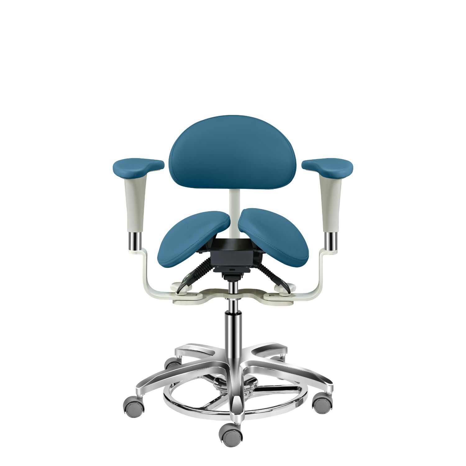 Dentist Saddle Chair, Ergonomic Stool with Foot Ring and Armrest Dentist Saddle Chair, Ergonomic Stool with Foot Ring and Armrest