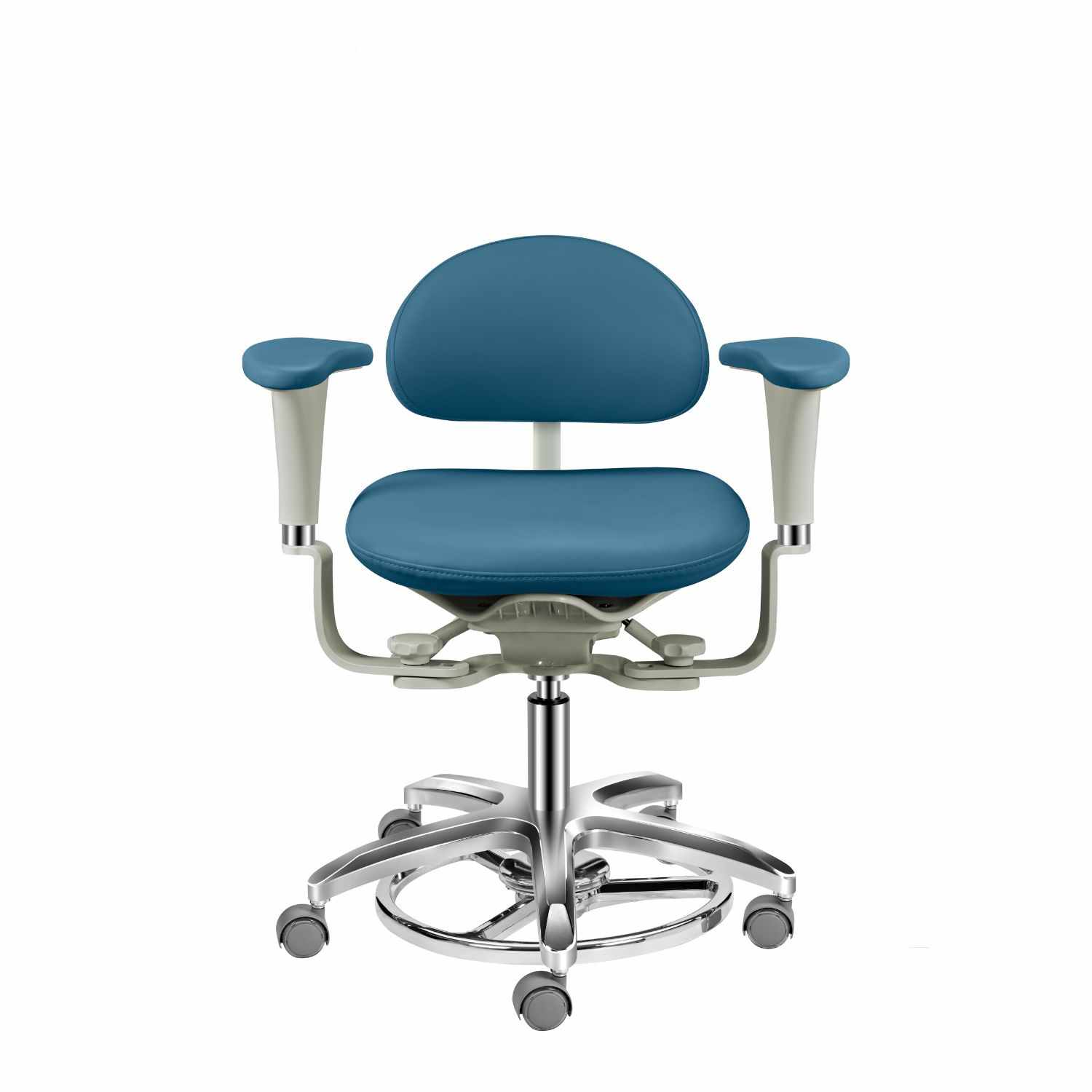 Dentist Stool with Foot Ring and Armrest, Dental Operator Chair